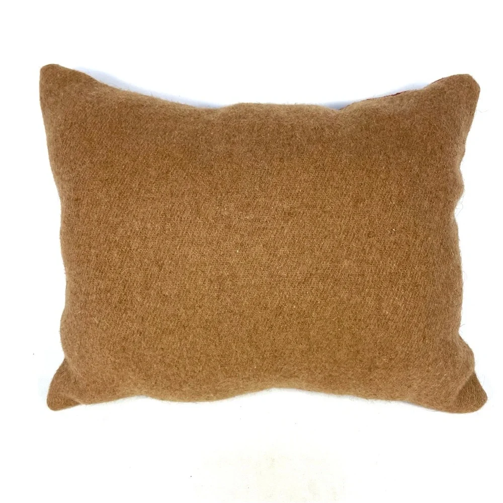 Handmade Southwestern Throw Pillow 11x13 Western Rustic Wool Blend Accent Pillow